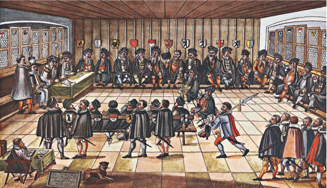 Bild "Die Tagsatzung zu Baden 1531": Stadtarchiv Baden, Historisches Museum Baden