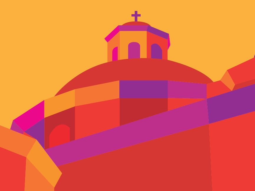 Grafische Darstellung einer Kirche