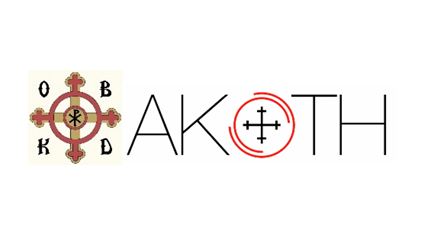 Logo des Arbeitskreises Orthodoxer Theologinnen und Theologen im deutschsprachigen Raum (AKOTh) in Form von einem Kreuz